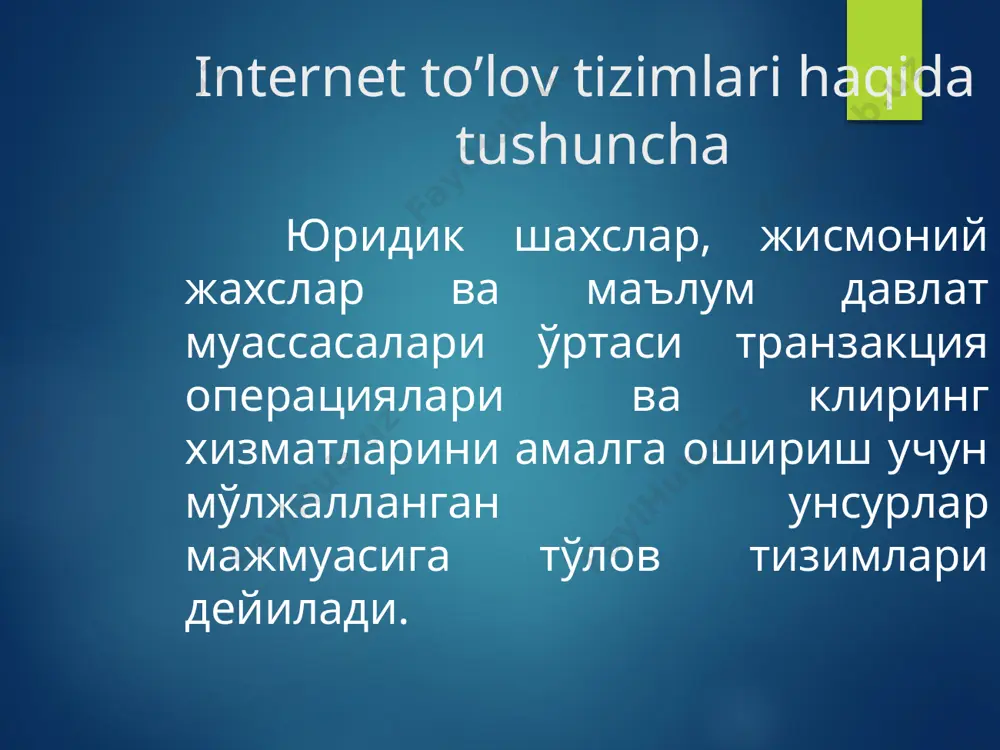 internet to’lov tizimlari va ularning asosiy turlari - Page 3