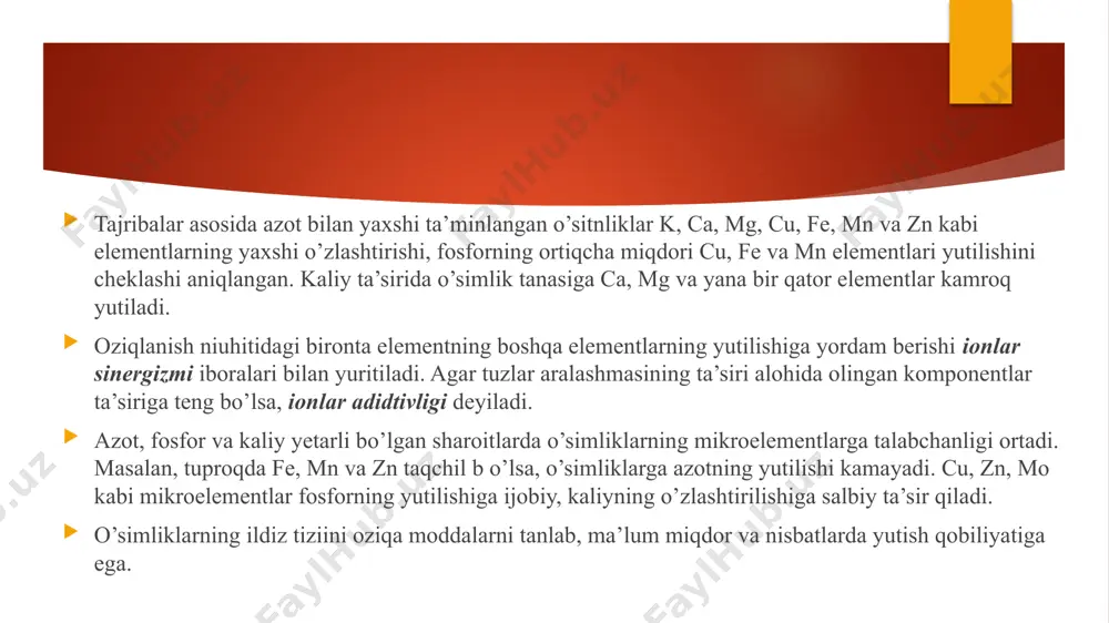 o’simliklar oziqlanishiga tashqi muhit omillarining ta’siri - Page 5