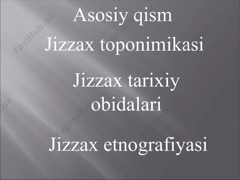 ratlari, oltindan osoriatikalar, temirdan ikki uchli oybolta, utkir tig, yoy-uklari yasaganliklari kadimiy yunon manbalarida — gerodot, strabon, efor, klavdiy, arrnanlar kitoblarida bayon kilindi. voxa xalki aleksandr makedonskiy istilosiga osonlikcha buyin egmadi. sugdiyonaga chegaradosh birinchi kal’ada 30 ming togli saklardan uchdan ikki kismi kirilib ketsada, kolganlari tokka chikib ketadi. biron-bir kal’a axli jangsiz buysun-maganliklari va xatto makedoniyalik zobit salkam 20 kunda sirdaryo buyida uz istexkom shaxrini kurib ulgurmay butun usrushona kuzgalon kutarganligi ma’lum. sugdiyonada spitamen boshlik xalk kuzgolonini bostirishdan oldin usrushonadagi isyonni bartaraf kilish xam oson kechmadi. kirapol, gazo, kiroshat (xuroson) shaxarlarida shiddatli janglar bulib utgan. yunon solnomachilari kirapol (zomin) va gazoni aloxida tilga olishadi. kadimshunoslar gazo shaxrining urnini anik va asosli tayin etmasalarda, tarixiy manbalarda samarkand va toshkent oral i gida, daryoning uzanida joylashganligi xakida ma’lumot uchraydi. shunga kura ayrim olimlar tilga olganidek, gazo — bu kadimiy jizzax bulsa, ne ajab. darvoke, "dizak" sugdiyda "kal’a". ayni paytda "jizzax" mavjud tabiiy …