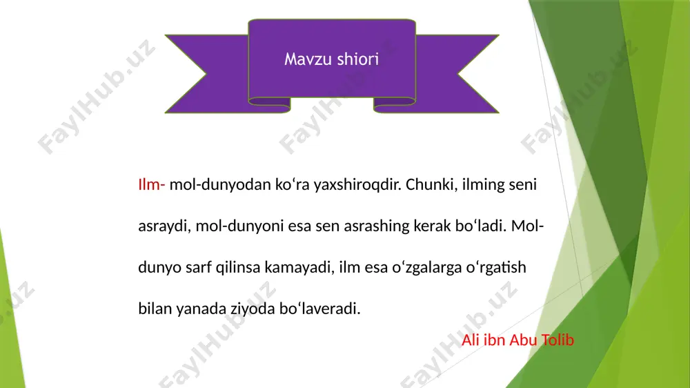 bo’lgan kishilar guruhini anglatgan } fuqarolik jamiyati, davlatning eng muhim hujayrasi nima? oila; ~ mahalla; ~ xalq; ~ partiyalar monogamiya nima? {= bir er va bir xotin asosidagi oila; ~ibtidoiy davrdagi guruhlar orasidagi jinsiy munosabatlar; ~nikoh va axloq asosida turmush qurish; ~bir er va bir xotin asosidagi ibtidoiy oila} qadimda “oila” so’zi qanday ma’noni anglatgan ? {= dastlabki mulk egasiga bo’ysunadigan shaxslar majmuini bildirgan ; ~o’ziga qarashli oilaning xojasi yoki egasi degan so’zni anglatgan ; ~er-xotin va farzandlardan iborat bo’lgan kishilar guruhini anglatgan ; ~ota va farzandlardan iborat bo’lgan kishilar guruhini anglatgan } ”oila” ninng asosiy bo’g’inlarini tartibli tarzda tushintiring? { ~nikoh, oilaviy munosabat, mulk; = nikoh, oilaviy mulk, bola tarbiyasi; ~oilaviy mulk, nikoh, bola tarbiyasi; ~bola tarbiyasi, oilaviy mulk, nikoh} «avvalo onangga, yana onangga va yana onangga, so’ng otangga yaxshilik qil» degan hikmat qaysi mutafakkir tomonidan aytilgan? {~ axmad donish ; ~at-termiziy; = al-buxoriy ; ~abdulla avloniy} o’zbekiston respublikasining …