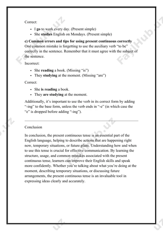 present continuous tense - Page 5