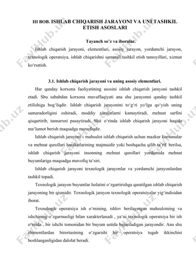 ishlab chiqarish jarayoni va uni tashkil etish asoslari — DOCX