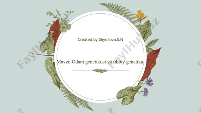 odam genetikasi va tibbiy genetika — PPTX