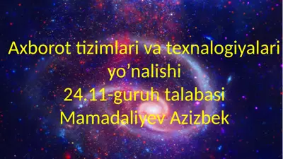 massivlar bilan ishlash bo‘yicha amaliyot — PPTX