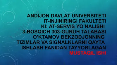 kriptografik algoritmlar va hujjat reolizatsiyasi — PPTX