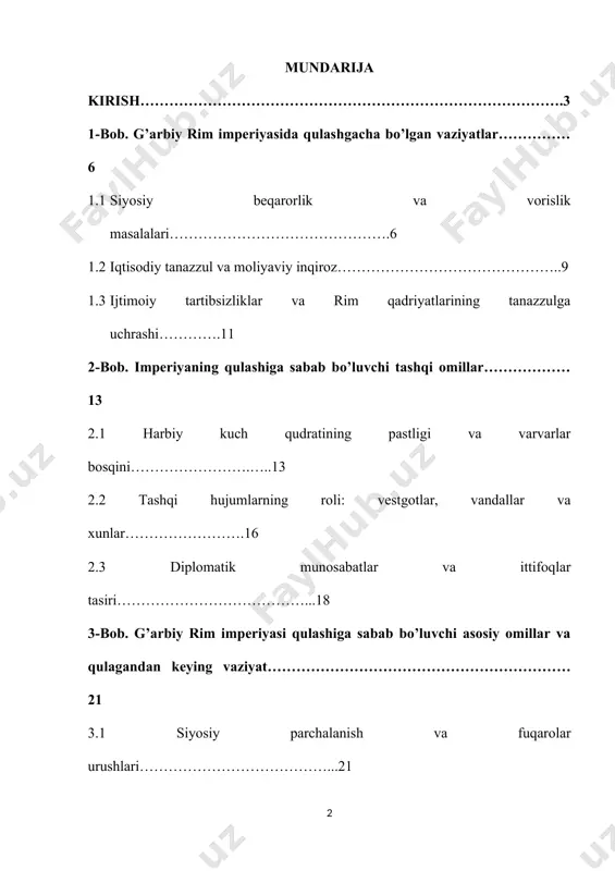 oldin sodir bo‘lgan bo‘lsa-da, asosiy masala va muammolarning aksariyati hanuzgacha dolzarbligicha qolmoqda. siyosiy beqarorlik, iqtisodiy tanazzul va ijtimoiy tartibsizliklarni tahlil qilish bugungi kunda ham zamonaviy jamiyatlarni tushunish uchun katta ahamiyatga ega. g‘arbiy rim imperiyasining qulashi haqidagi kurs ishi tarixiy, siyosiy, iqtisodiy, ijtimoiy va madaniy jihatlarni hisobga oladigan fanlararo istiqbolni talab qiladi. bu mavzuni har tomonlama tushunishni rivojlantirish uchun turli uslub va yondashuvlarni birlashtirish imkoniyatini beradi. g‘arbiy rim imperiyasining qulashi tahlili muhim tarixiy voqea bo‘yicha yangi tushunchalar va istiqbollarni taqdim etish orqali tarixiy ilm-fanning rivojlanishiga hissa qo‘shadi. bu mavjud nazariyalarni sinab ko'rish va kengaytirishga yordam beradi va tsivilizatsiyalar tanazzulining sabablari haqidagi tarixiy munozaralarga hissa qo'shadi. umuman olganda, g'arbiy rim imperiyasining qulashi bo'yicha kurs ishi tarixiy fanlar uchun katta ahamiyatga ega bo'lib, yeropa va g'arb dunyosi tarixi haqida muhim tushunchalarni, shuningdek, bugungi kun uchun tegishli saboqlarni taqdim etadi. mavzuning o’rganilish darajasi. bu mavzuda ko’plab tadqiqot ishlari olib borilgan. bularga quidagilar kiradi: edvard …