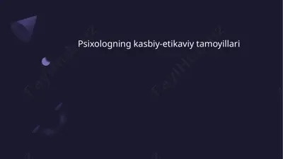 psixologning kasbiy-etikaviy tamoyillari — PPTX