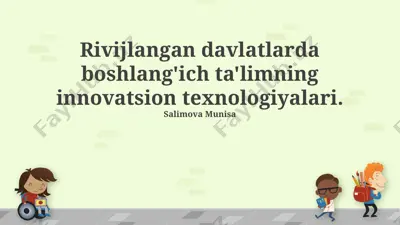 3d printerlar va taʼlim jarayoni — PPTX