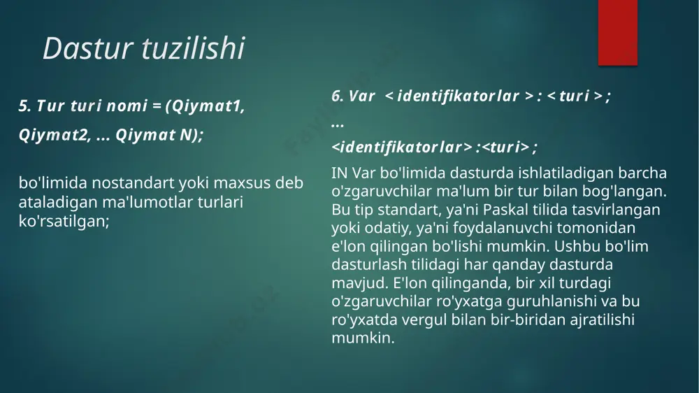 dasturlash tilining alifbosi, asosiy fayllar va funksional tugmalar - Page 4