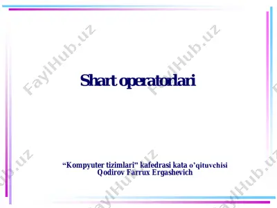 shart operatorlari — PDF