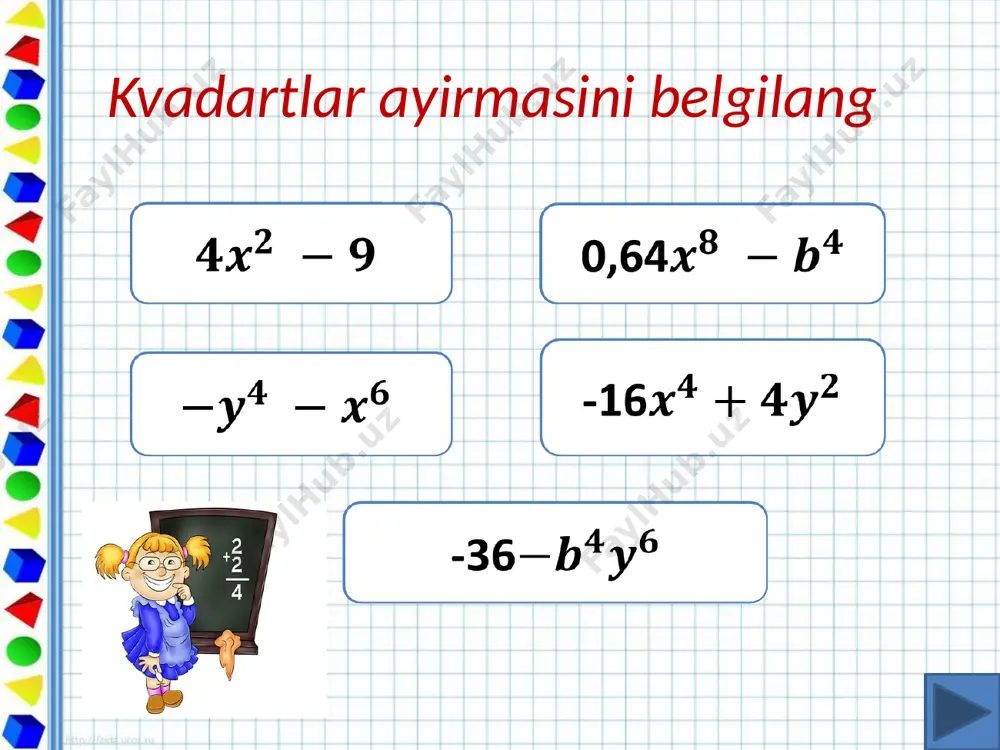 kvadratlar ayirmasi - Page 3