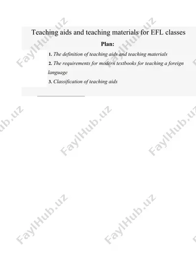 teaching aids and teaching materials for efl classes — DOCX