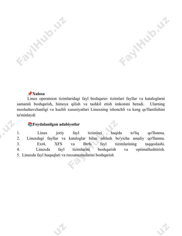 linux operatsion tizimlarida fayl boshqaruv tizimlari - Page 5