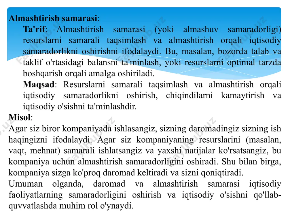 b tartibga solinishini ko'rsatadi. misol uchun, quyidagi tarkibiy bo'linmalar mavjud bo'lishi mumkin: boshqaruv kengashi: strategik qarorlar qabul qilish va kompaniyaning umumiy siyosatini belgilash. ijrochi direktor: kompaniyaning kundalik faoliyatini boshqarish. departamentlar: masalan, moliya, marketing, ishlab chiqarish, kadrlar va boshqa funksional bo'limlar. tashkiliy diagramma: kompaniyaning tashkiliy tuzilmasini vizual ifodalovchi diagramma. bu diagramma bo'limlar va xodimlar o'rtasidagi aloqalarni ko'rsatadi. 2. iqtisodiy mexanizm: resurslarni boshqarish: firmaning moliyaviy, moddiy va inson resurslarini qanday boshqarishini belgilaydi. bu resurslar o'zgarishlar, samaradorlik va rentabellikni ta'minlashda muhim rol o'ynaydi. moliyaviy mexanizm: byudjetlash: moliyaviy rejalashtirish va byudjetlarni yaratish orqali xarajatlarni va daromadlarni nazorat qilish. hisob-kitoblar: moliyaviy hisobotlar va auditlar orqali kompaniyaning moliyaviy holatini baholash. ishlab chiqarish mexanizmi: ishlab chiqarish jarayonlari: tovar yoki xizmatlarni ishlab chiqarish jarayonlarini boshqarish va optimallashtirish. sifatni boshqarish: mahsulotlar yoki xizmatlarning sifatini ta'minlash va yaxshilash. marketing mexanizmi: bozor tadqiqotlari: bozorni tahlil qilish va mijozlarning ehtiyojlarini aniqlash. reklama va sotuv: tovar yoki xizmatlarni targ'ib qilish va sotuv strategiyalarini …