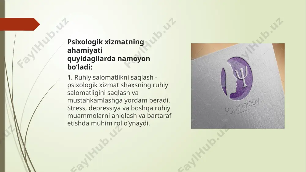 tizimning muvaffaqiyati aniq maqsadlar, malakali mutaxassislar, zamonaviy texnologiyalar va moslashuvchan boshqaruv usullarini qo‘llashga bog‘liq. xulosa qilib aytganda, samarali boshqaruv tizimi jamiyatda ruhiy salomatlikni yaxshilashga, xizmatlardan foydalanayotgan har bir mijozning ehtiyojlarini qondirishga va tashkilotning uzoq muddatli muvaffaqiyatiga xizmat qiladi. image1.jpeg /docprops/thumbnail.jpeg