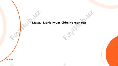 mario puzo "cho'qintirgan ota" taqdimoti — PPTX