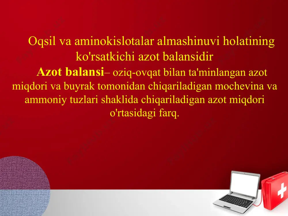 aminokislotalar almashinuvining umumiy yo’llari - Page 4