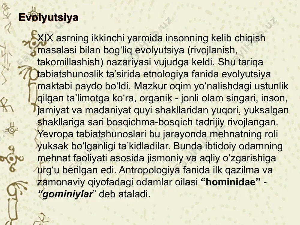 qor va muzning katta zahiralari to'plangan. ularning erishi natijasida toʻla oqadigan amudaryo, sirdaryo, zarafshon daryolari hosil boʻladi. kaspiy va orol dengizlarida suv hajmi ortib boradi. qadimgi manzilgohlar oʻzbekistonda eng qadimgi tosh qurollar fargʻona vodiysidagi selungʻur va toshkent vohasidagi kulbuloq, angren shahri yaqinidagi joydan topilgan selung’ur ibtidoiy odam oʻzbekiston hududida ilk ashel davrida, taxminan miloddan avvalgi 1500000 yillarda paydo boʻlgan. koʻp olimlar oʻzbekiston hududida ilgari yaqin sharqda janubiy va janubi-sharqiy osiyoda yashagan odamlar yashagan deb tahmin qilishadi. 1987-yilda arxeolog u.islomov fargʻona vodiysida (soʻx daryosi) sel-ungʻur gʻori manzilgohini topadi. ushbu kashfiyot tufayli olimlar o‘zbekiston homo sapiens shakllanish zonasining bir qismi degan xulosaga kelishdi. qadimgi manzilgohlar . oʻzbekiston hududiga odamlarning joylashishi ilk paleolit ​​davrida, taxminan miloddan avvalgi 700-500 ming yilliklarda sodir boʻlgan.. olimlarning fikricha, oʻzbekiston hududida yashagan eng qadimiy odamlar asosan janubi-sharqiy va sharqiy osiyoda yashagan sinantroplarga yaqin boʻlgan. . qadimgi odamlarning hayoti men qadimgi odam bilan joy almashishni xohlagan bu’lardim. garchi hozir …