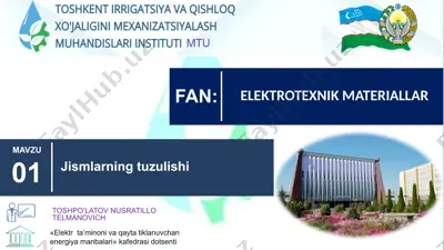 elektr ta’minoti va qayta tiklanuvchan energiya manbalari — PPTX