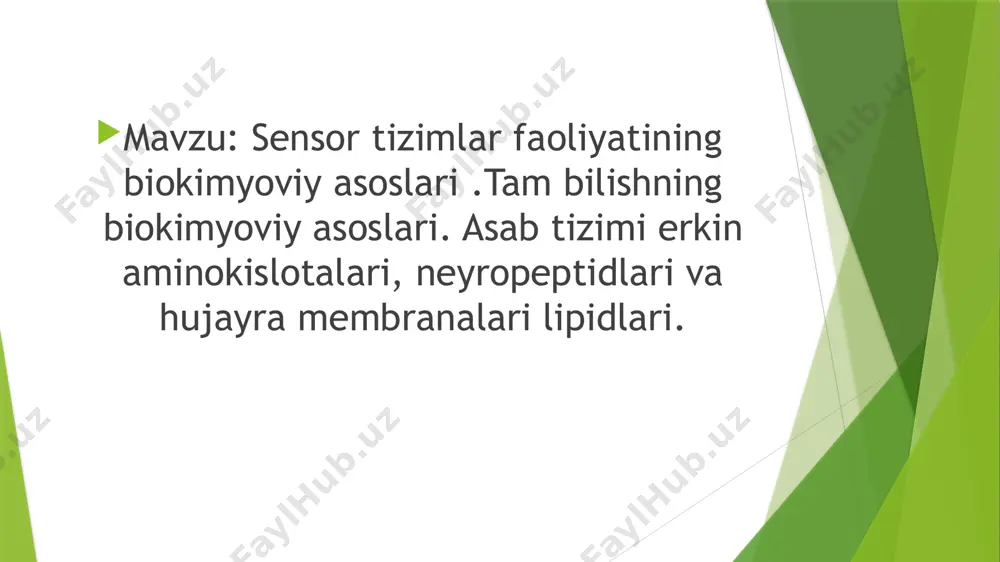 or, xitoy karam, ismaloq, selderey), qo’ziqorin, yashil choyda mavjud bo’lib, tabiiy ravishda fermentatsiya yoki oziq-ovqat pishishi paytida hosil bo’ladi. (pishloqlar, soya sousi, zaytun). neyropeptidlar – markaziy yoki periferik asab tizimida hosil bo’lgan va inson va hayvon tanasining fiziologik funktsiyalarini tartibga soluvchi peptidlar. 36 ta aminokislota qoldig’ini o’z ichiga olgan neyropeptid y (npy) markaziy va periferik asab tizimida keng tarqalgan peptidlardan biridir. npy va uning retseptorlari asab tizimida juda xilma-xil rol o’ynaydi, jumladan, to’yinganlik, hissiy holat, qon tomir tonusi va oshqozon-ichak sekretsiyasini tartibga solish. sutemizuvchilarda npy ko’pchilik simpatik ganglion neyronlarida, parasempatik kranial gangliyalarning ko’p sonli neyronlarida, shuningdek metasimpatik asab tizimining intramural tugunlarida aniqlanadi. protein tana to’qimalarining eng muhim qismidir. proteinlar aminokislotalardan iborat bo’lib, ular ichki organlarning, shu jumladan miyaning normal ishlashi uchun juda muhimdir. aminokislotalar markaziy asab tizimining faoliyatini qo’llab-quvvatlaydi, kayfiyat va hissiyotlarni nazorat qiladi. ushbu elementlarning etarli miqdori xotirani yaxshilaydi, aqliy qobiliyatlarni va ma’lumotlarga sezgirlikni oshiradi. barcha organlar va tizimlarning …