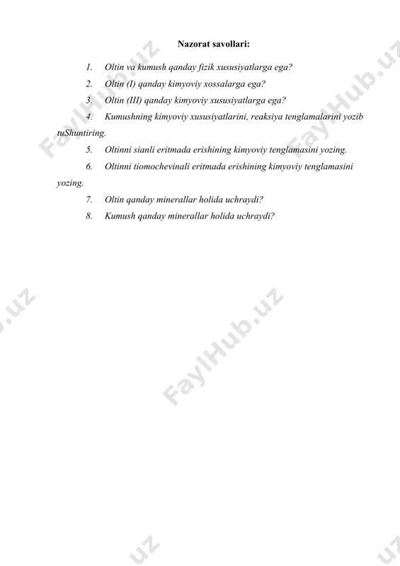 оltin, kumush vа ulаr birikmаlаrining хоssаlаri - Page 5