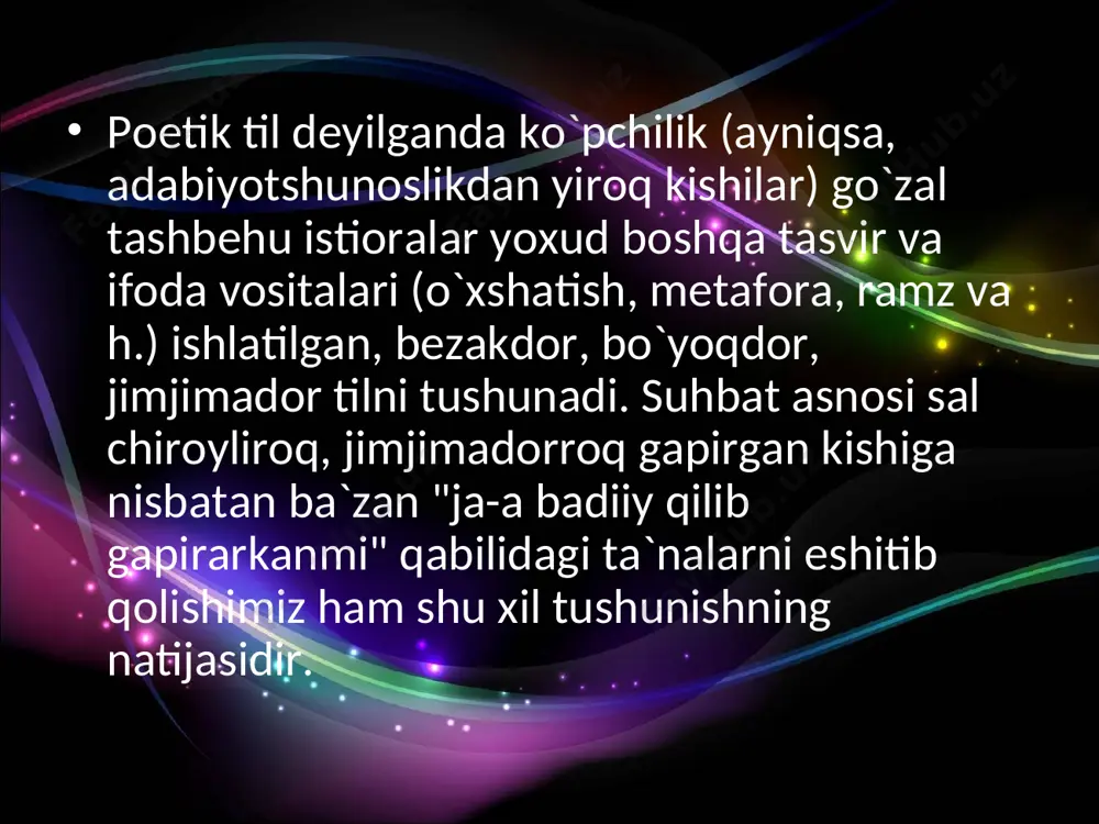 badiiy asar tili. badiiy nutqning o`ziga xos xususiyatlari - Page 4