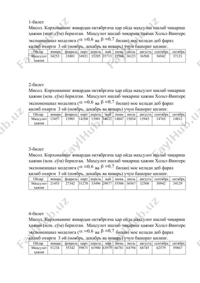 mahsulot ishlash hajmi hisobi — DOCX