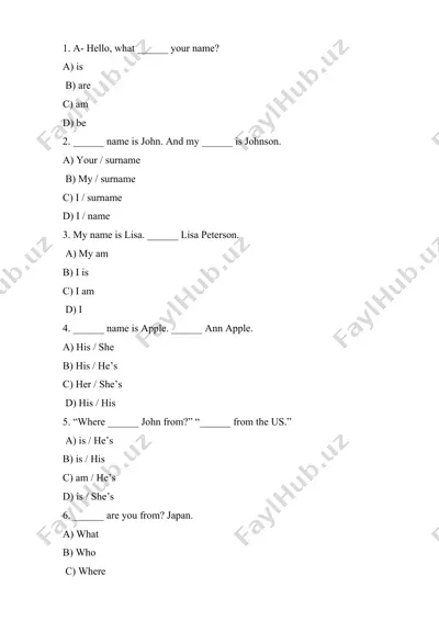 english grammar quiz — DOCX