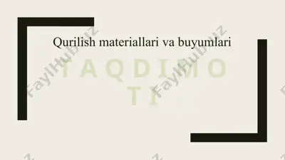 qurilish materiallari va buyumlari — PPTX