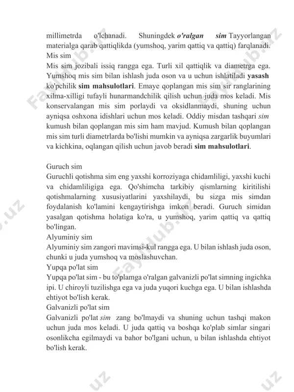 shning yakuniy bosqichida simli mahsulot uni abraziv, zımpara, matli va keyinchalik himoya lak bilan qoplash mumkin. uchun sim mahsulotlari tayyorlash biz diametri 3-4 mm bo'lgan kichik simlardan foydalanamiz, yuqori qattiqlik talab etiladigan mahsulotlar uchun biz diametri 12 mm gacha bo'lgan simlardan foydalanamiz. simli mahsulotlar - misollar yigirmanchi asrning boshlarida taniqli rassomlar kirib kelishdi sim tasviriy san'at olamiga kirib borib, undan ayni paytda o'ziga xos va o'ziga xos ko'rinishga ega bo'lgan asarlar yaratadi. va bu kunlar sim to'quv ko'plab rassomlar va dizaynerlar tomonidan ishlatilgan. ilovalar qanchalik xilma-xilligini ko'rib chiqaylik sim va u bilan ishlash usullari. bu erda bir nechta sim mahsulotlarimutlaqo boshqacha uslubda ishlab chiqarilgan, ammo bittasini birlashtirgan - ularning hammasi texnologiya asosida yaratilgan metall to'qish . rasm ramkasi menteşali tokcha buyurtmasimli mahsulotlar tel - bu deyarli har qanday narsani yaratadigan moslashuvchan material to'qilgan san'at buyumlari metalldan . sizning fikringiz va xayolingiz - va biz qiladi eng chiroyli sim mahsulotlari topshirig'ingizga …