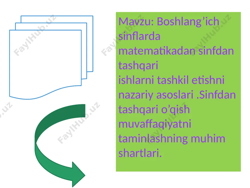 o‘tkazish mumkin. bunda o‘quvchilar bilan tevarak – atrof va tabiatdagi matematik mutanosiblikni sekin –asta mushohada qilish asosida o‘tkaziladi. [21] mashg‘ulotlarning bu turi nisbatan ko‘proq vaqtga (taxminan 45 minut) mo‘ljalangan bo‘lib, qiziqarli o‘yin, qiziqarli o‘yin, sonli topishmoqlar, she‘riy masala, hazil masala va sahnalashtirilgan masalardan tarkib topadi. bunday mashg‘ulotlatlar 1 – sinf o‘quv yilining ii yarmidan boshlab avval bir oyda bir marta, keyinchalik 2 martadan utkazilishi mumkin. unda o‘quvchilarning o‘zlari tashabbus ko‘rsatishlariga erishmoq kerak matematika to’garak matematika to‘garagi sinfdan tashqari ishlarning eng ommalashgan turi. to‘garak ixtiyoriy ravishda tuziladi. har qaysi matematika to‘garagida qatnashadigan o‘quvchilar soni 15-20 dan oshmasligi kerak, aks holda o‘qituvchiga qiyinchilik tug‘diradi va o‘quvchilar to‘garakda aktiv ishtirok eta olmaydilar. to‘garak a‘zolarining soni ko‘payib ketsa, ularni ikki guruhga bo‘lish maqsadga muvofiqdir. guruhlar bilan bir hafta, ikkinchisi bilan ikkinchi hafta shug‘ullanish mumkin. mashg‘ulot 30 – 40 minut davom etsa yetarli. ma‘lum vaqt oralig‘ida guruhlarni qo‘shib mashg‘ulot o‘tkazish va mashg‘ulotlarni musobaqa yoki viktorina …