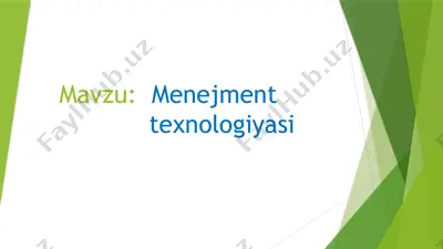 boshqaruv texnologiyasi — PPTX