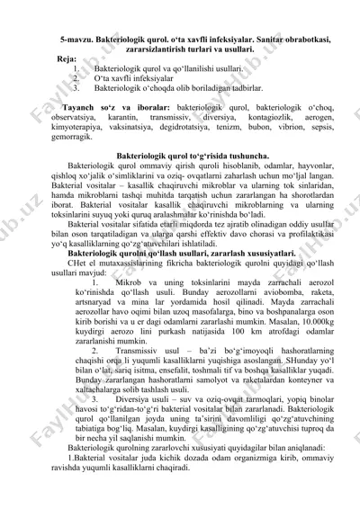 bakteriologik qurol — DOCX