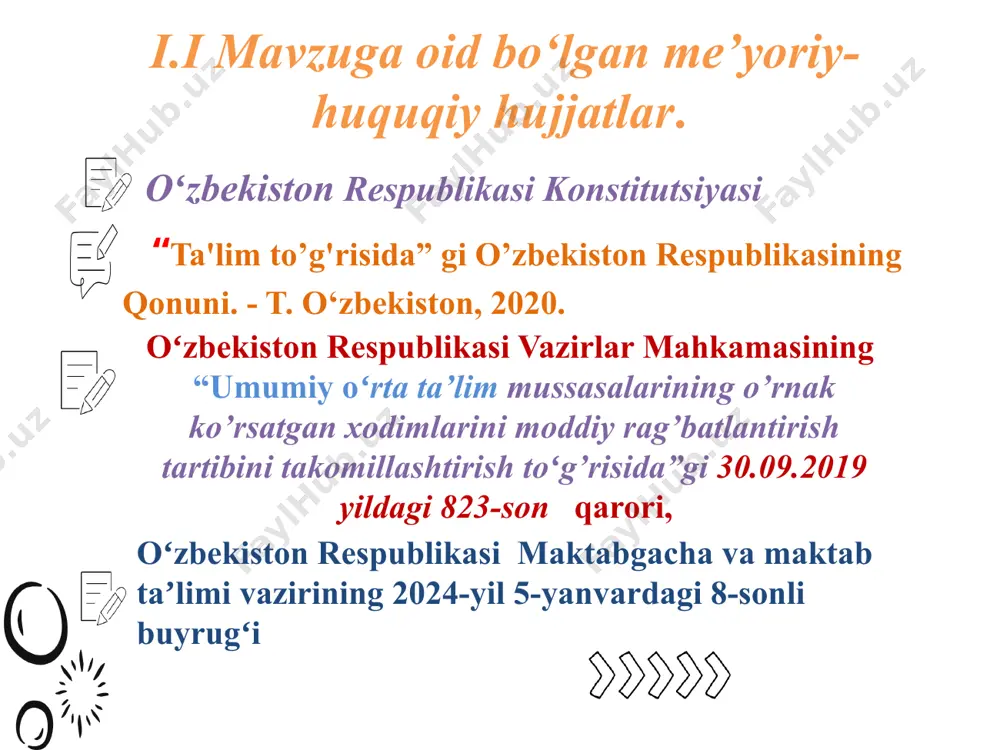 apurda - jamiyat siyosatida etakchi o’rinlarda turadi. singapur ta‘lim vazirligining asosiy maqsadlaridan biri o’quvchilarning iqtidorini aniqlashga, ular potensiallarini amalga oshirishga, butun hayoti davomida bilimlarni olishga intilish va qiziqishni rivojlantirishga ko’mak berishdan iborat. singapur ta‘lim tizimi – ta’lim bu-hayotga tayyorlash emas, balki hayotning o‘zi tamoyili asosida qurilgan darslarda o‘quvchilarga qolipdan tashqari fikrlashga yo‘naltirilgan ijodiy topshiriqlarni berish, ularni g‘oyalarga ilhomlantirish, fanlararo integratsiyani ta’minlash vii.xulosa metodbirlashmalar dts talablarini ustivor vazifa qilib belgilash va fanlar kesimida o’quvchilarni davlatimiz talab qilgan darajada bilimli qilib yetishtirish, ta’lim muassasida jamoada sog‘lom muhitni shakllantirish, “ustoz-shogird” murabbiylik maktabini yo‘lga qo’yish, metodbirlashmalararo tajriba almashishni yoʻlga qoʻyish bo’yicha reja ishlab chiqishda asosiy vosita ekanligini koʻrib oʻtishimiz mumkin. xulosa qilib aytadigan boʻlsak, kadrlar salohiyatini rivojlantirish va har bir lavozimga munosib nomzodni yuqoridagi mexanizm asosida tanlash orqali ta’lim sifatini oshirish yurtimiz taraqqiyoti va ravnaqiga oʻzining ijobiy taʼsirini koʻrsatadi deb oʻylayman. viii. takliflar 1. maktablarda metodbirlashma faoliyatini samaradorligini oshirish maqsadida respublika miqyosida 4-bosqichli “eng …