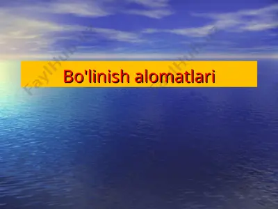 bo'linish alomatlari yangi slayd — PPT