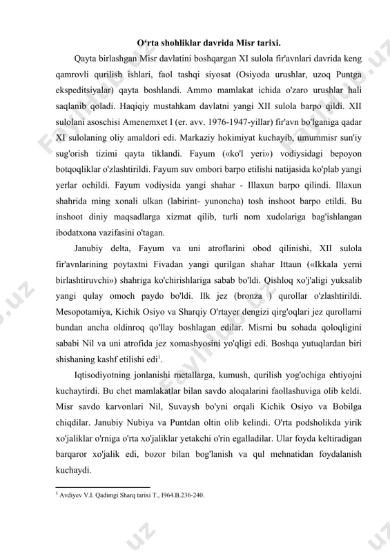 likda yirik xo'jaliklar o'rniga o'rta xo'jaliklar yetakchi o'rin egalladilar. ular foyda keltiradigan barqaror xo'jalik edi, bozor bilan bog'lanish va qul mehnatidan foydalanish kuchaydi. kichik xo'jaliklarning soni oshdi. kichik yer egalari hujjatlarda «xemum nesut» — podsho odamlari deb ko'rsatilgan. zodagon va ibodatxona xo'jaliklarida mehnat qiladiganlar ham shunday deb atalgan. «podsho odamlari» deb atalgan aholining bir qismi yoshlik paytidan aholi ro'yxatidan o'tkazilib ma'lum hunarlarga taqsimlanar edilar. misr hukmron qatlamlarida ham o'zgarish yuz berdi. oliy tabaqaga urug' zodagonlari va xizmat zodagonlari, oliy kohinlar, davlat apparatining katta amaldorlari kirar edilar. o'rta podsholik davrida ko'p sonli byurokratik apparat qayta tiklandi. uning boshida «xudo radan kelib chiqqan» fir'avn turar edi. u mamlakatda tanho hokim edi. ammo fir'avn nom boshqaruvini, mahalliy nomarxlarni o'zining to'la nazoratiga ola olmadi fir'avn senusert (1887-1850-yillar), uning o'g'li amenemxet iii 1853-1806-y.) bir qancha merosiy nomarxlarni o'z kishilari bilan ilmashtmshga urinib ko'rdilar. ammo bu harakat nomarxlarning jiddiy qarshuiklariga uchradi. amenemxet i ning aslzodalarnio'zboshimchaliklariga qarshi …