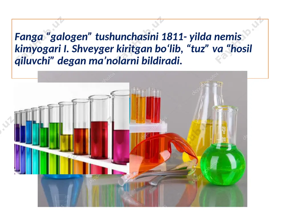 kislota ta’sir ettirib xlor olish. a) uchta probirka olib, ularga quyidagi oksidlovchilarning 2-3 ta kristallaridan soling: birinchisiga kaliy permargarat, ikkinchisiga nbo2 uchinchisiga k2g2o7 va ularning har biriga i ml dan konsentrlangan (i= 1,19 g/gm3) xlorid , kislota quying. probirkalardan xlor ajralib chikishini uning xididan va rangidan bilib oling. agar reaksiya yetarlicha tez bormasa, probirkalarni ozgina qizdiring. eslatma: har bir tajribadan so‘ng xlor ajralib chiqayotgan probirkaga bir necha tomchi natriy tiosulfat eritmasidan tomizing va dar hol probirkani yuvib tozalang. reaksiya tenglamalarini yozing. 1) marganets va ko‘rg‘oshinning (p) valentli holatga, xromning (sh) valentlikka o‘tishini hisobga olib, xlor olish reaksiyalarini: 2) suvrn hisobga olib va reaksiya mahsulotlani sifatida oltingugurt, xlorid kislota, natriy sulfat hosil bo‘lishini nazarda tutib, xlorning tiosulfat bilan o‘zaro ta’sirini va bu reaksiyalarda oksidlovchi va qaytaruvchilarni ko‘rsating: elektronlarning o‘tish sxemasini tuzing. b) 4-rasmga qarab xloi olish asbobini yig‘ing. vyurs kolbasiga (1) marganets (iv) oksididan 5g solib, uning ustiga tomizgich voronkadan (2) …