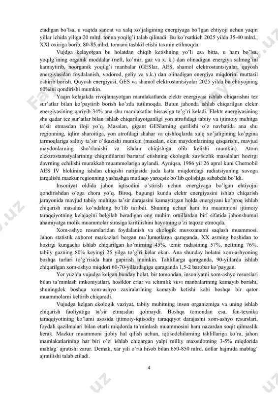 a ishonch bildirilgan edi. ikkinchi xil bashoratlar o’rta asrlarda keng tarqalgan, hozirda ham g’arb mamlakatlarida keng shuhrat qozonayotgan bir qator g’arb futurologiyasi mazmuniga ega. g’arb futurologiyasining mashhur namoyandalaridan fon karman, e. shervin, g. kan va boshqalar insoniyatning kelgusi istiqbolini, asosan, yadro halokati yoki boshqa bir umumbashariy global muammolar bilan bog’lab pessimistik manzaralarni chizib ko’rsatishga urinadilar. kishilik jamiyatining kelgusi istiqboli to’g’risida jiddiy ilmiy bashoratlar orasida 1968 yilda a. pechchei tomonidan asos solingan «rim klubi» a’zolari bo’lgan j. forrester, d. medouz, ya. tinbergan, a. king va boshqalar tomonidan tayyorlangan hisobotlarning ilmiy ahamiyati nihoyatda katta. ularda insoniyatning kelgusi istiqbolini shubha ostida qoldirayotgan umubashariy muammolar ko’lamining kengayib borishi, kishilar tomonidan tabiatga qilinayotgan zug’umning mudhish oqibatlari qanday bo’lishi to’g’risida jiddiy mulohazalar yuritiladi. «rim klubi» a’zolari tomonidan qilingan bashoratlar ilmiy-falsafiy mazmunga ega bo’lib, unda asosan tajriba sinovidan o’tgan bilimlar va mantiq qonunlari va kategoriyalariga suyangan holda insoniyatning kelajagi to’g’risida muhim ilmiy xulosalar bayon qilingan. demak, insoniyat …