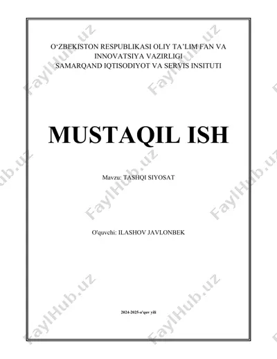 xalqaro munosabatlar — DOCX
