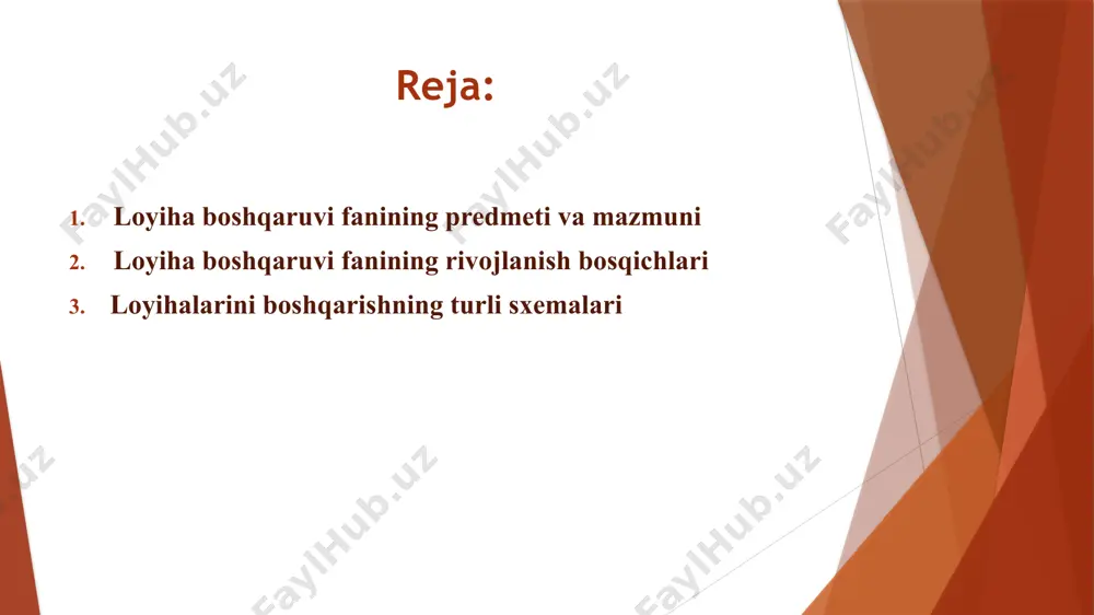 am amalga oshirish mumkin va uni quyidagi variantlarda ifodalash mumkin: 1. “asosiy” tizim. bunda loyiha rahbari (menejeri) buyurtmachining vakili (“agenti”) hisoblanadi va u qabul qilinadigan qarorlar uchun moliyaviy javobgarlikni o’z zimmasiga olmaydi. 2. “kengaytirilgan boshqarish” tizimi. mazkur tizimda loyiha rahbari (menejeri) qat’iy, cheklangan (smeta) baho doirasida loyiha uchun javobgarlikni o’z zimmasiga oladi. 3. “kaliti bilan” tizimi. bunda burtmachi bilan loyihaning e’lon qilingan qiymati bo’yicha “kaliti bilan” topshirish shartnomasini tuzuvchi loyiha-qurilish firmasi loyiha rahbari (menejeri) hisoblanadi. investitsiya loyihalarini boshqarishning muhim tarkibiy qismi investitsion menejment hisoblanadi. investitsion menejment quyidagi funktsiyalarni bajaradi: - rejalashtiruvchi – investitsiya strategiyasi va siyosatini ishlab chiqishni amalga oshirishdagi boshqaruv jarayoni stadiyasi. investitsiya strategiyasi xo’jalik sub’ektining ishlab chiqarish-xo’jalik faoliyati siyosati bilan bevosita bog’liqdir va uning barqarorligi va joriy va istiqbolli davrdagi ishonchliginini ta’minlashga yo’naltirilgan; - tashkiliy – ishlab chiqilgan investitsiya strategiyasi va siyosatini amalga oshirish uchun moliyaviy resurslarga bo’lgan talab, o’zlik va jalb etilgan mablag’lar nisbatini, mablag’larni jalb etish …