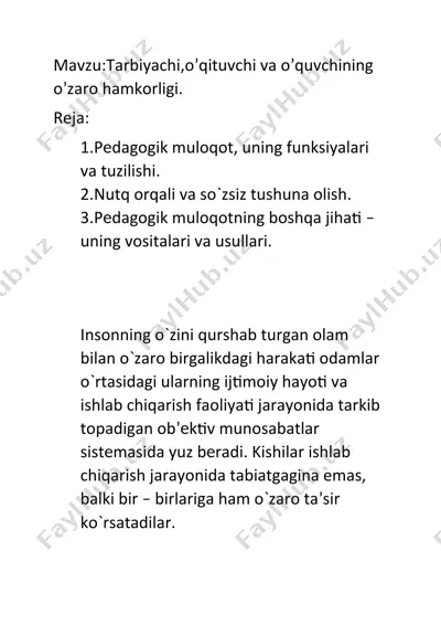 pedagogik muloqot — DOCX