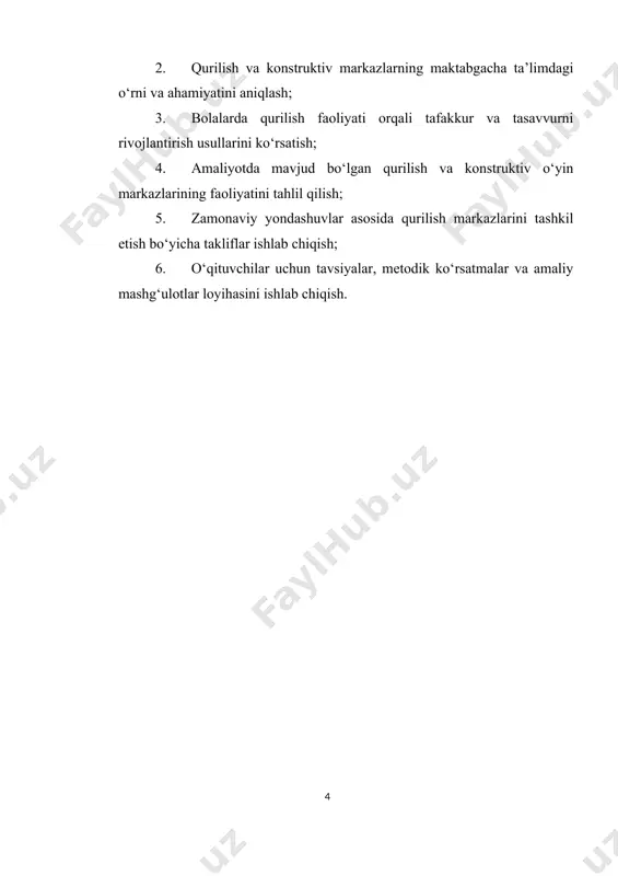 ar, ishlarni bajarishda bir-birlariga yordam beradilar va maslahatlashadilar. qurilish o'yinlarida harakat elementlari ko'p bo'lib, u bolalarning harakat qilishga nisbatanbo'lgan talablarini qondirishga yordam beradi. bola biror narsani qura boshlaganda qurilish materiallarini tegishli joyga olib boradi, ularni stol yoki pol ustiga joylashtiradi, engashadi, bu vaqtda uning qo'llari faol harakat qiladi, ya'ni ma'lum miqdorda jismoniy kuch sarflaydi. mayda qurilish materiallari bilan o'ynaganda qo'lning mayda muskullari yaxshi rivojlanadi. qurilish o'yinlarini o'ynash natijasida bolalarning kuzatuvchanligi ortadi, texnikaga bo'lgan qiziqishlari o'sib boradi. bundan tashqari, ular o'yin jarayonida oddiy geometrik shakllarning tuzilishi bilan ham tanishadilar. qurilish o'yinlarining tarbiyaviy ta'siri shundaki, bunda bolalar aks ettiradigan hodisa va narsalarning g'oyaviy mazmuni o'z aksini topadi. maktabgacha tarbiya yoshdagi bolalarda tafakkurning tahlil va sintez, taqqoslay bilish kabi uquvlari hali sust rivojlangan bo'ladi. qurilish materialari yordamida o'tkaziladigan o'yinlar esa bolalarning tafakkurini, ijodiy qobiliyatini o'stiradi. tarbiyachining ko'rsatgan narsasini esda saqlab qolish va uni qayta esga solish bolalarni narsalarni bir-biriga solishtirishga, tahlil va sintez …
