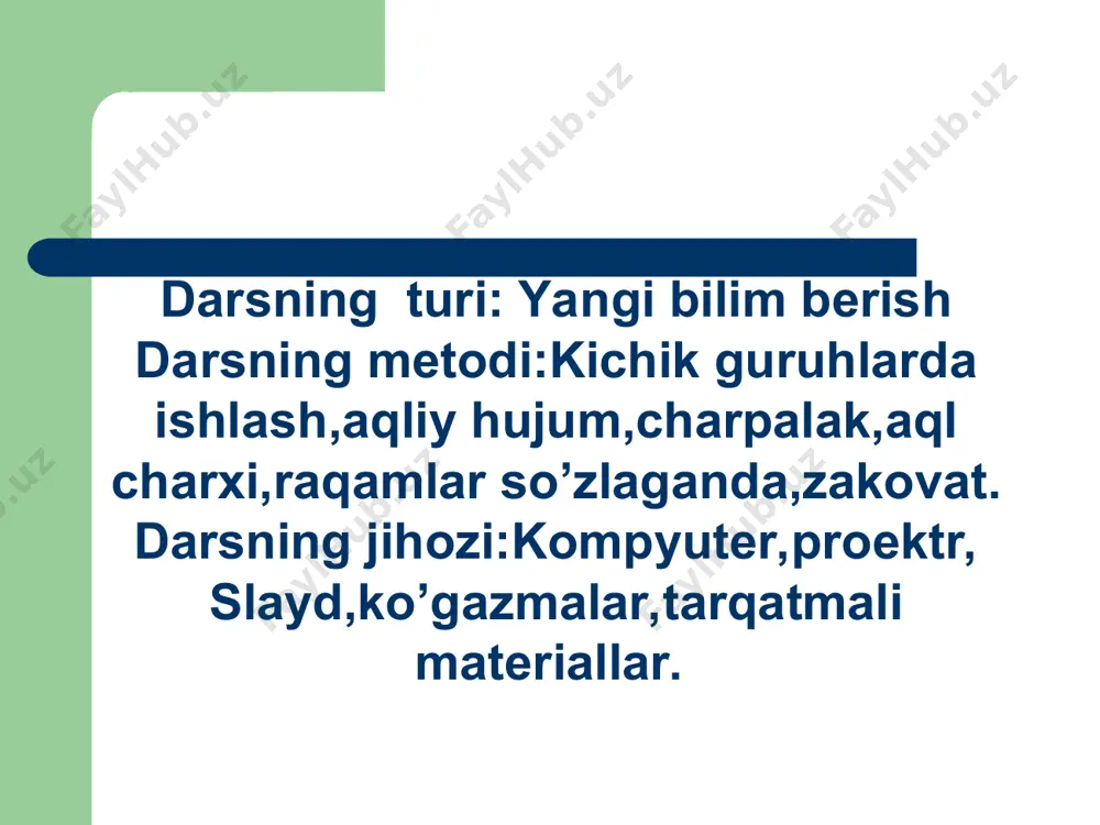 paydo bo'ladi. tug‘ma yassioyoqlik ota- onadan o‘tgan yoki homiladorlik davrida ona organizmida paydo bo‘ladigan ayrim o‘zgarishlar ta’sirida paydo bolishi mumkin. yassioyoqlikning oldini olish uchun uning dastlabki belgilari paydo bo‘lisbi bilan mutaxassis shifokorga murojaat qilish va uning tavsiyasi bilan maxsus mashqlarni muntazam bajarib borish zarur 1-topshiriq “сharxpalak ” metodi orqali yangi mavzuga doir atamalar va qonuniyatlarni o’quvchilar o’zlashtirgan bkmlarni aniqlaymiz. 1-topshiriq “сharxpalak ” metodi 1.qad –qomat 2.normal qad-qomat 3.skalioz 4.yassioyoqlik 2-topshiriq “aqliy hujum ” metodi orqali o’quvchilarning o’zlashtirgan bkmlarni aniqlaymiz. ibn sino guruhi: 1.muskullar necha yoshgacha jadal o’sadi? 2.odam tanasi qaysi muskullar yordamida tik holatda ushlab turiladi? 3.tug’ma yassioyoqlik qanday paydo bo’ladi? arestotel guruhi: 1.qad-qomat deb nimaga aytiladi? 2.qad-qomat shakllanishi qaysi tana qismlari to’g’ri rivojlanishi bilan bog’liq ? 3.jismoniy mehnat va sport bilan muntazam shug’ullanilganda muskullarda qanday o’zgarishlar sodir bo’ladi? kim zukko ? o’quvchilarning aqliy qobiliyatini aniqlovchi topshiriq. plastik jarrohlarning fikricha ,insondagi aynan shu a’zoning salomat bo’lmasligi tashqi go’zallikka putur yetkazadi.yurak,buyrak,jigar, …