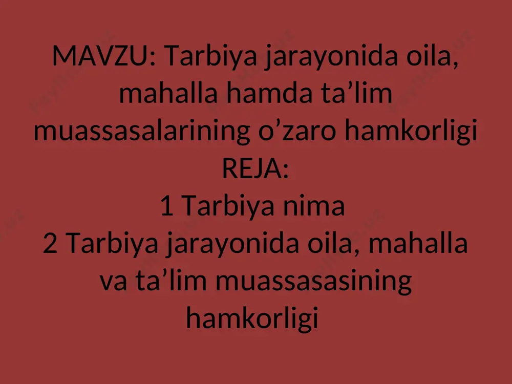 a'zamjonova sarvinozning tarbiya fanidan tayyorlagan taqdimoti - Page 2