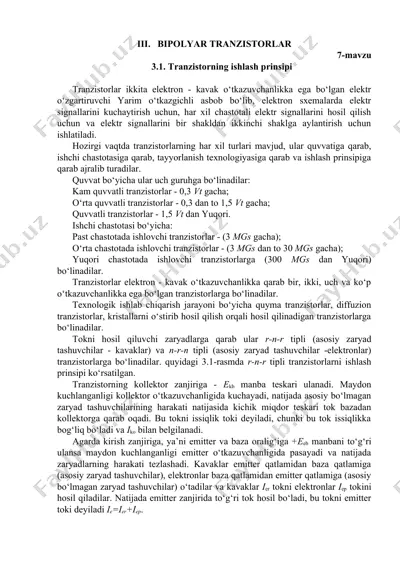 bipolyar tranzistorlar — DOCX