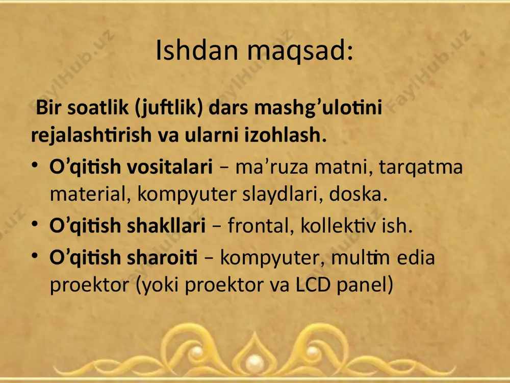 bir soatlik (juftlik) dars mashg’ulotini rejalashtirish - Page 2