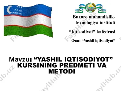 yashil iqtisodiyot — PPTX