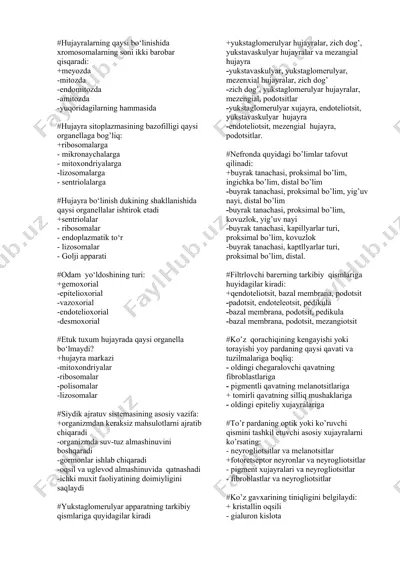 hujayralar bo‘linishi — DOCX