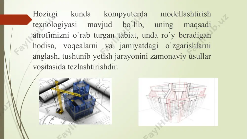 avtomatizirovannaya sistema) tizimi «askon» kompaniyasi maxsuloti bo’lib, xozirda 400dan ortiq ta’lim muassasalari va 300 ga yaqin tashkilotlarda ishlatiladi. bu tizimning tarkibiy qismlari quyida keltirilgan компас компас-график конструкторлик xужжатларини яратиш компас-чпу станок (чпу)ларга дастурлар тузиш ва бошкариш компас – 3d фазовий моделлар яратиш компас-менеджер лойиxа xужжатларининг маълумот базаси компас –автопроект технологик жараёнларни тузиш ва бошкариш компас-библиотека машинасозлик, архитектура, автоматика ва бошка тармоклардаги стандарт ва схемалар компас-shaft, spring… механик элементларни лойиxалаш ва ясаш компас- мастер ишловчининг инструментал мухитини яратиш compas dasturining tasniflanishi compas dasturining interfeysi compas dasturini yuklash uchun qyidagi ketma ketlik bajariladi: pusk→programmы→ compas 5.11→compas 5.11 yoki ishchi stolda joylashgan dastur yorlig’i orqali dastur yuklangandan keyin , uning interfeysi (foydalanuvchi bilan muloqot oynasi) paydo bo’ladi asosiy elementlari quyidagilardan iborat: compas dasturi interfeysi compas-electrik sistemasi compas-electrik sistemasining ikkita turi mavjud: compas-elektrik 2. elektrik express. compas-elektrik tizimi ikkita asosiy moduldan tashkil topgan: ma’lumotlar bazasi va shema va xisobotlar redaktori. tizimning ma’lumotlar bazasi mahsulotlar …