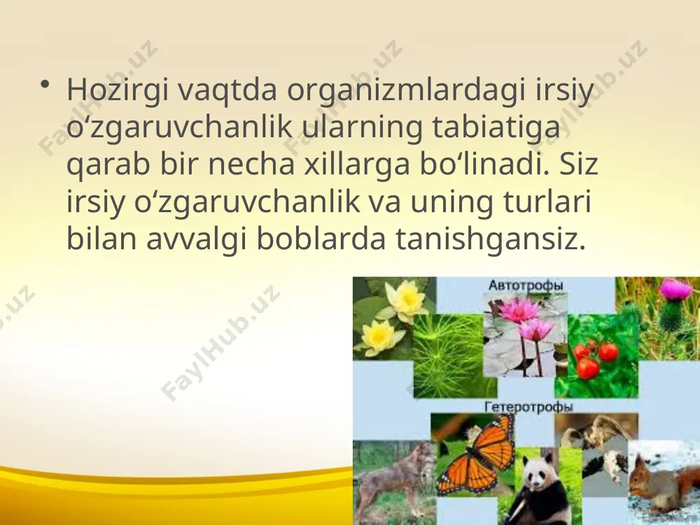 evolutsiyani harakatlantiruvchi kuchlari. irsiy o‘zgaruvchanlik. 10 - sinf - Page 5